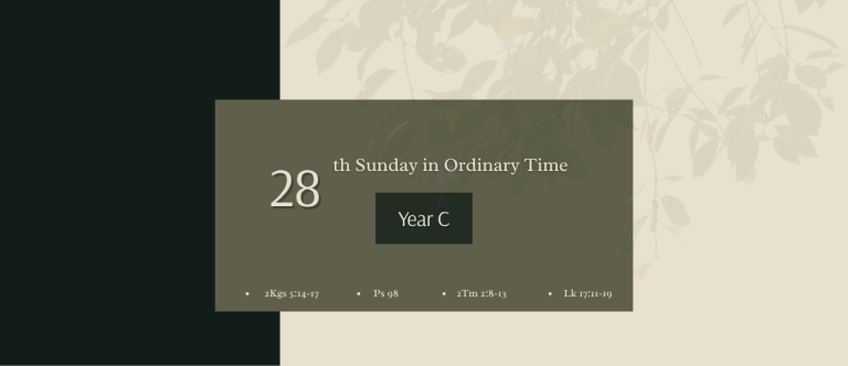 28th SUNDAY IN ORDINARY TIME (YEAR C)